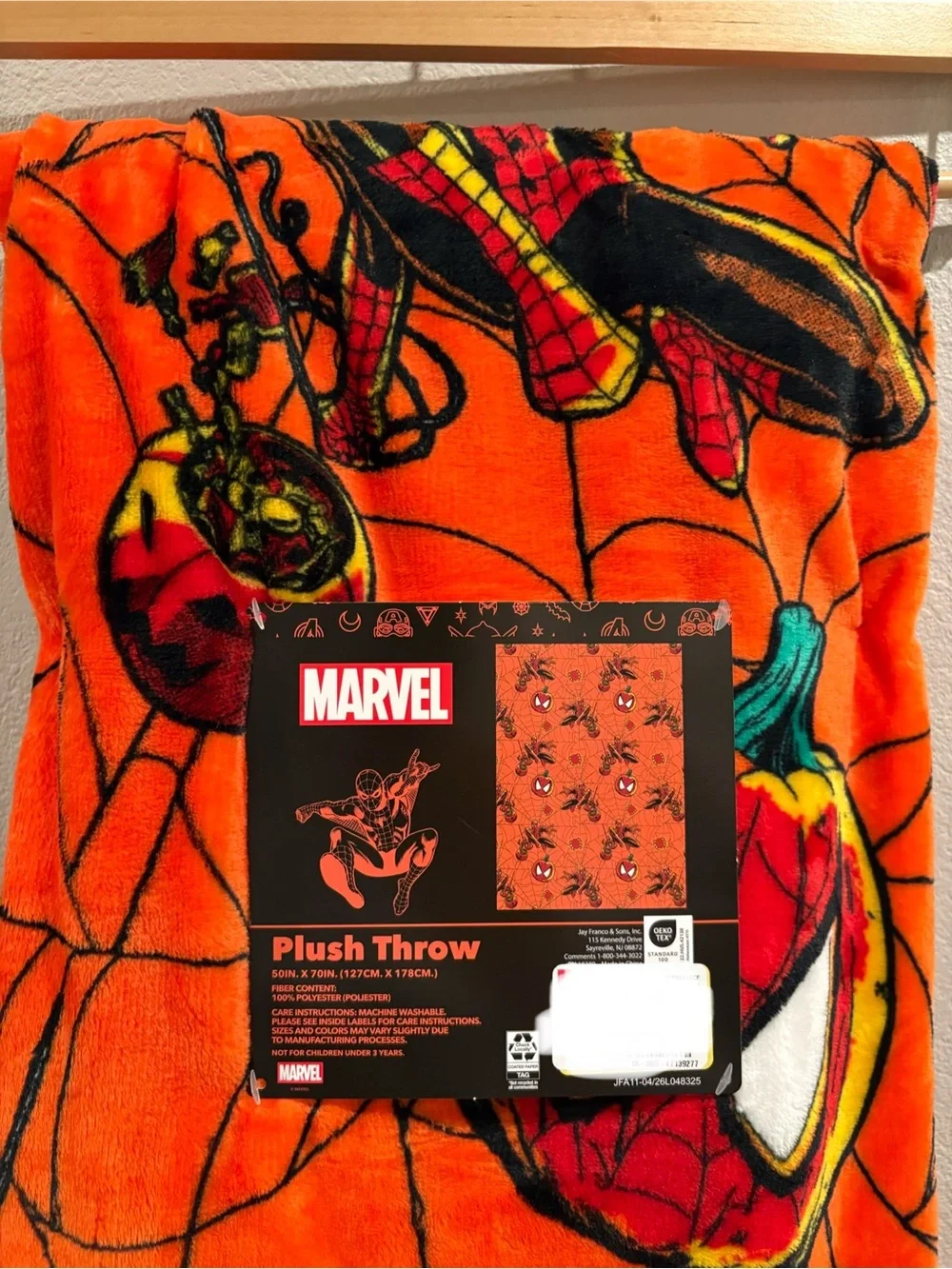Spider-Man Halloween Plush Blanket 50 x 70 New for 2026